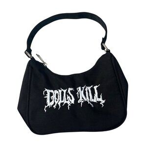 Dolls Kill Embroidered Black Small Shoulder Bag